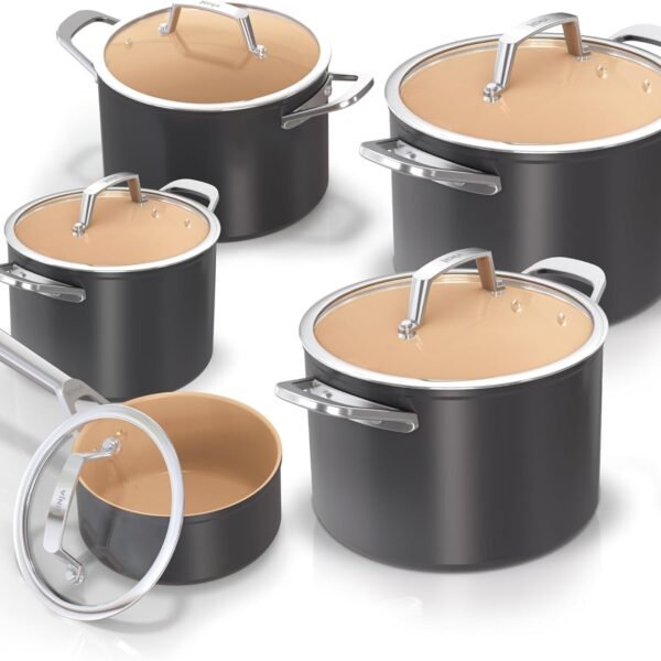 ninja extended life cw95000de 5 piece ceramic cooking set