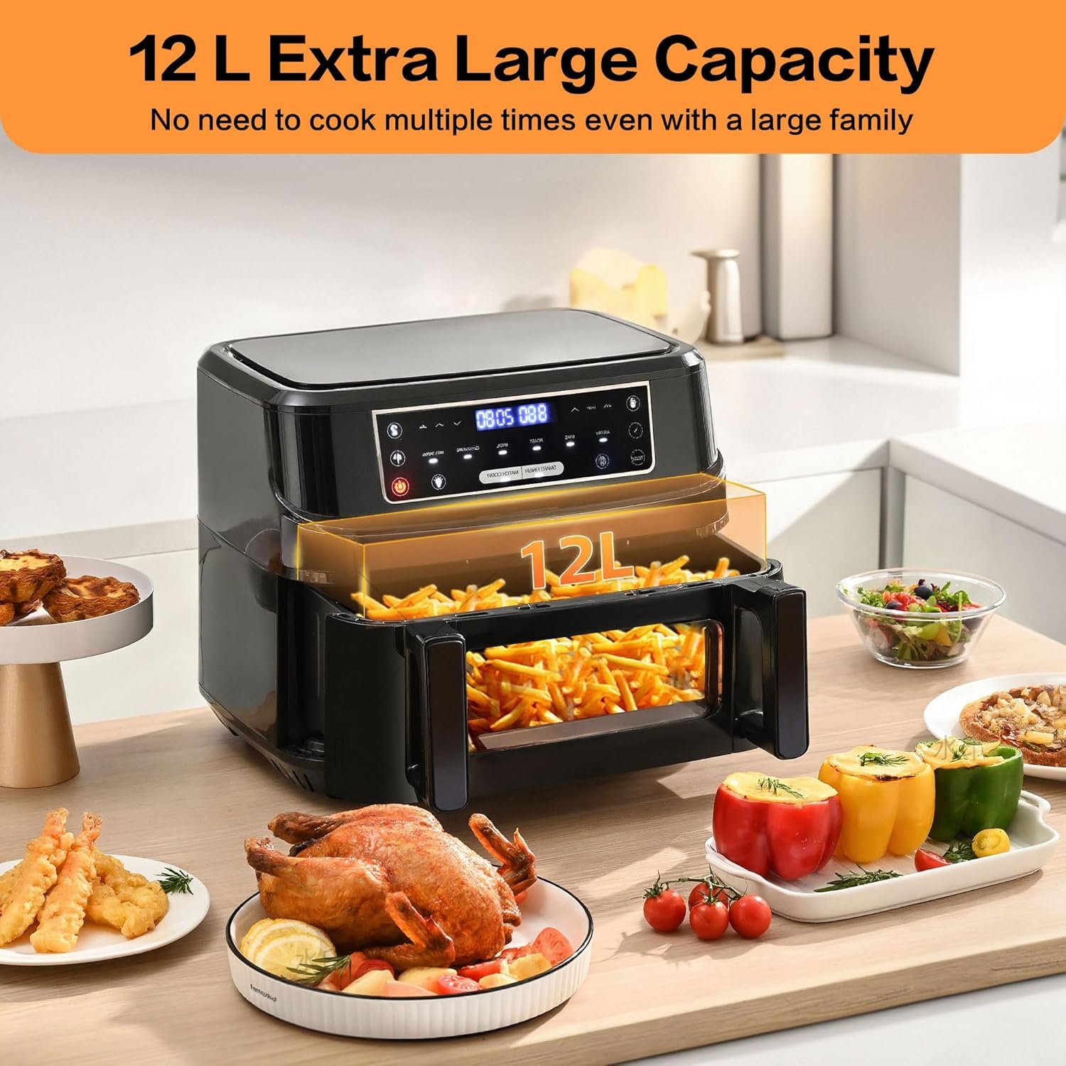emphsism 12l hot air fryer with adjustable chambers emphsism 12l hot air fryer with adjustable chambers
