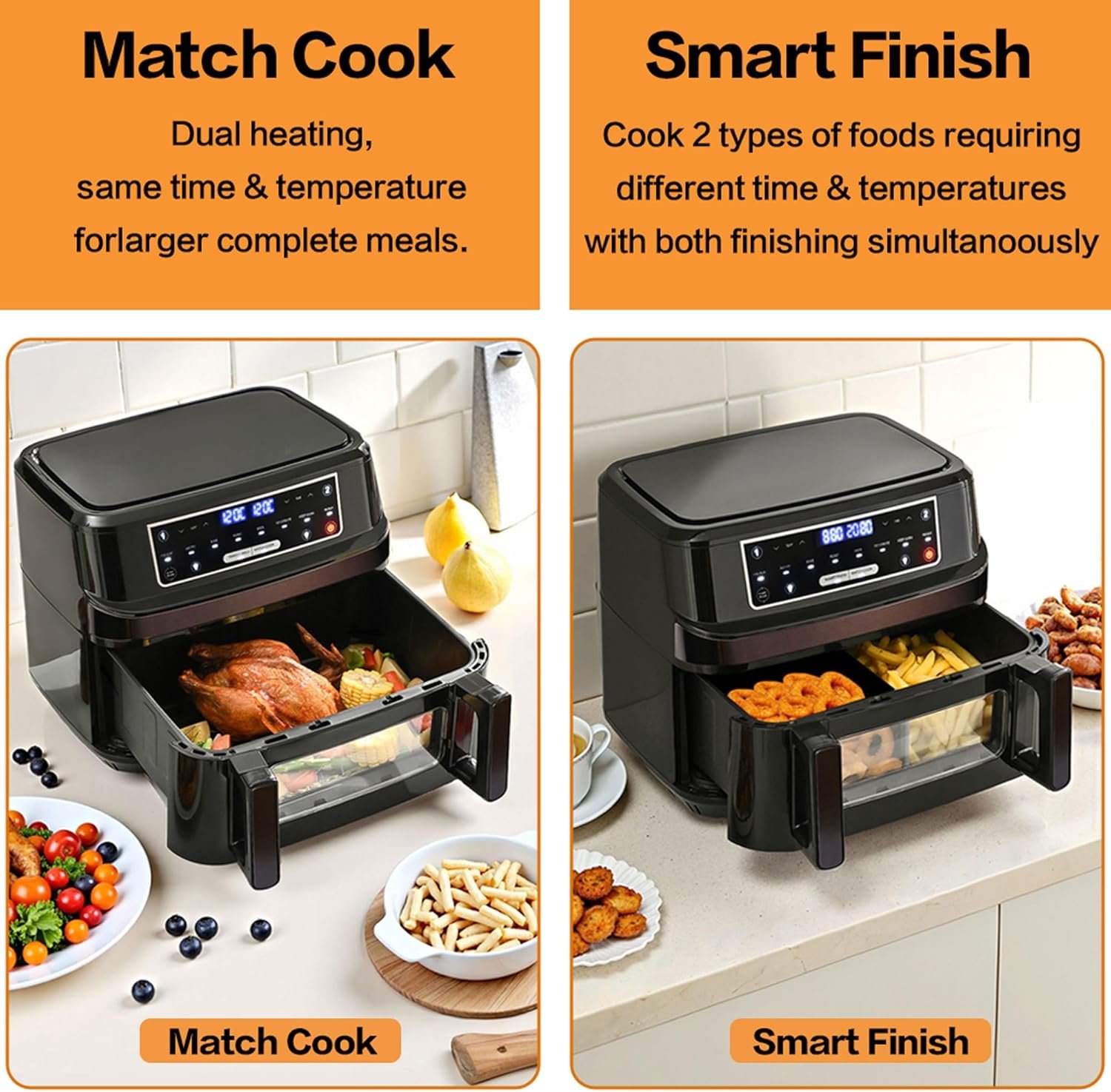 emphsism 12l hot air fryer with adjustable chambers emphsism 12l hot air fryer with adjustable chambers