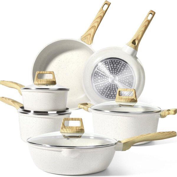 gipp pots and pans set non stick 10 pcs white