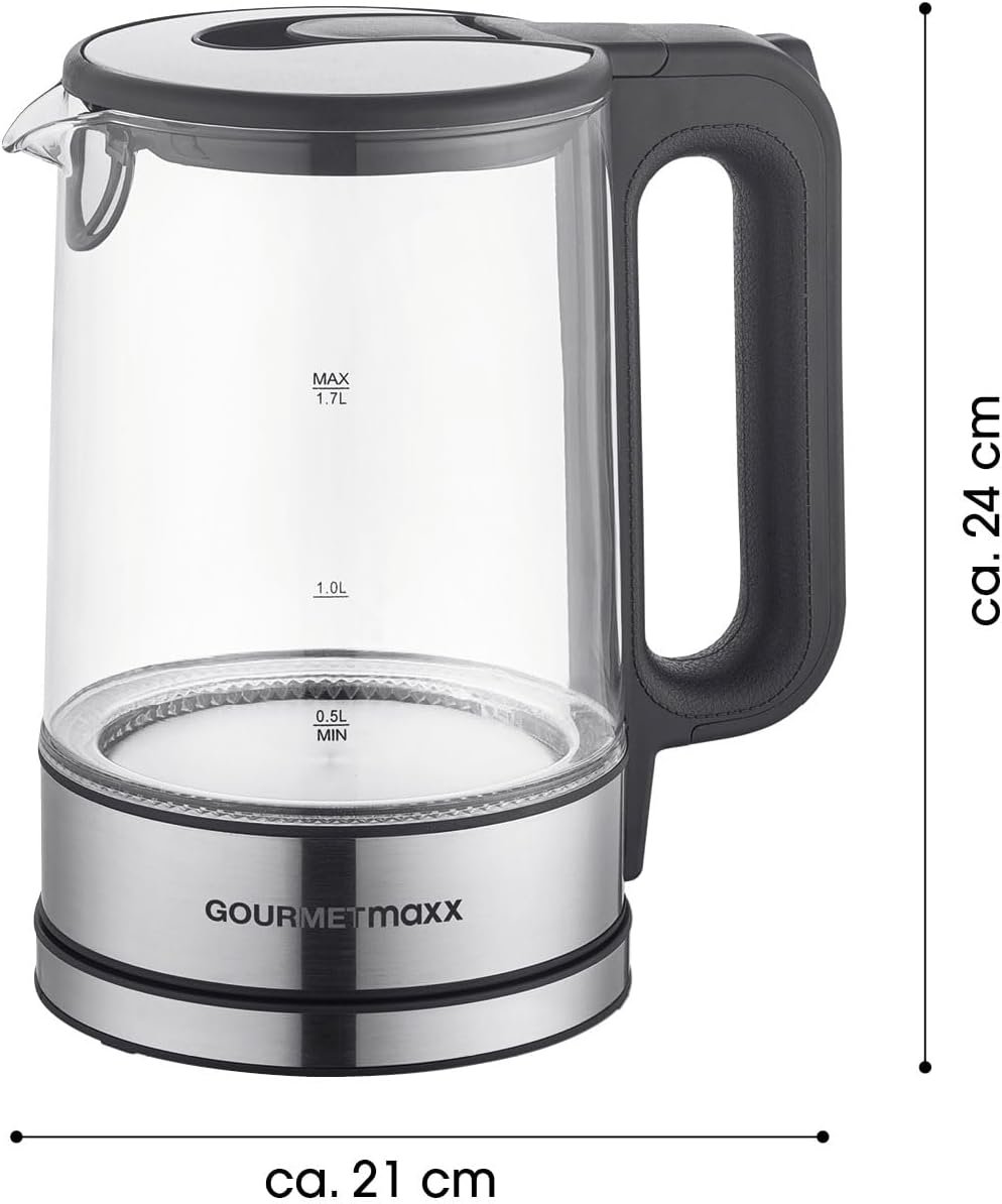 gourmetmaxx glass kettle with blue led lighting gourmetmaxx glass kettle with blue led lighting